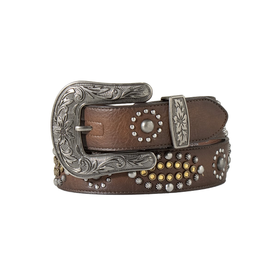 Nocona Ladies Western Studded Brown Leather Belt N320000302