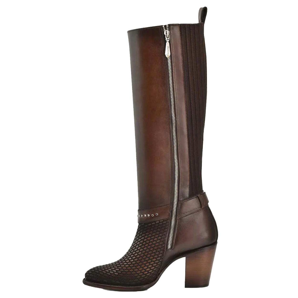 Cuadra Ladies Cowhide Honey & Brown Round Toe Tall Boots CU774