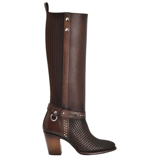 Cuadra Ladies Cowhide Honey & Brown Round Toe Tall Boots CU774