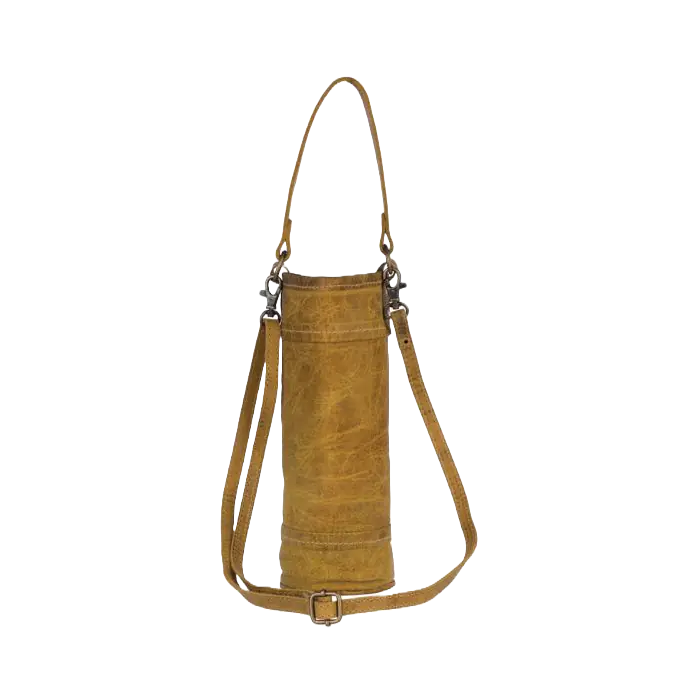 Myra Bag Viola Distressed Brown Leather Wine Bottle Bag S-2274