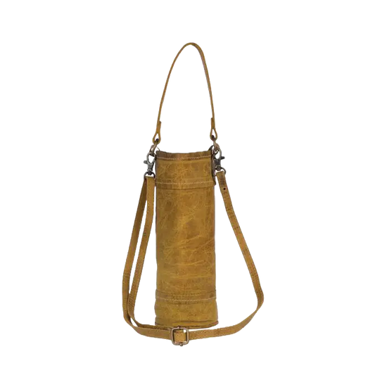 Myra Bag Viola Distressed Brown Leather Wine Bottle Bag S-2274