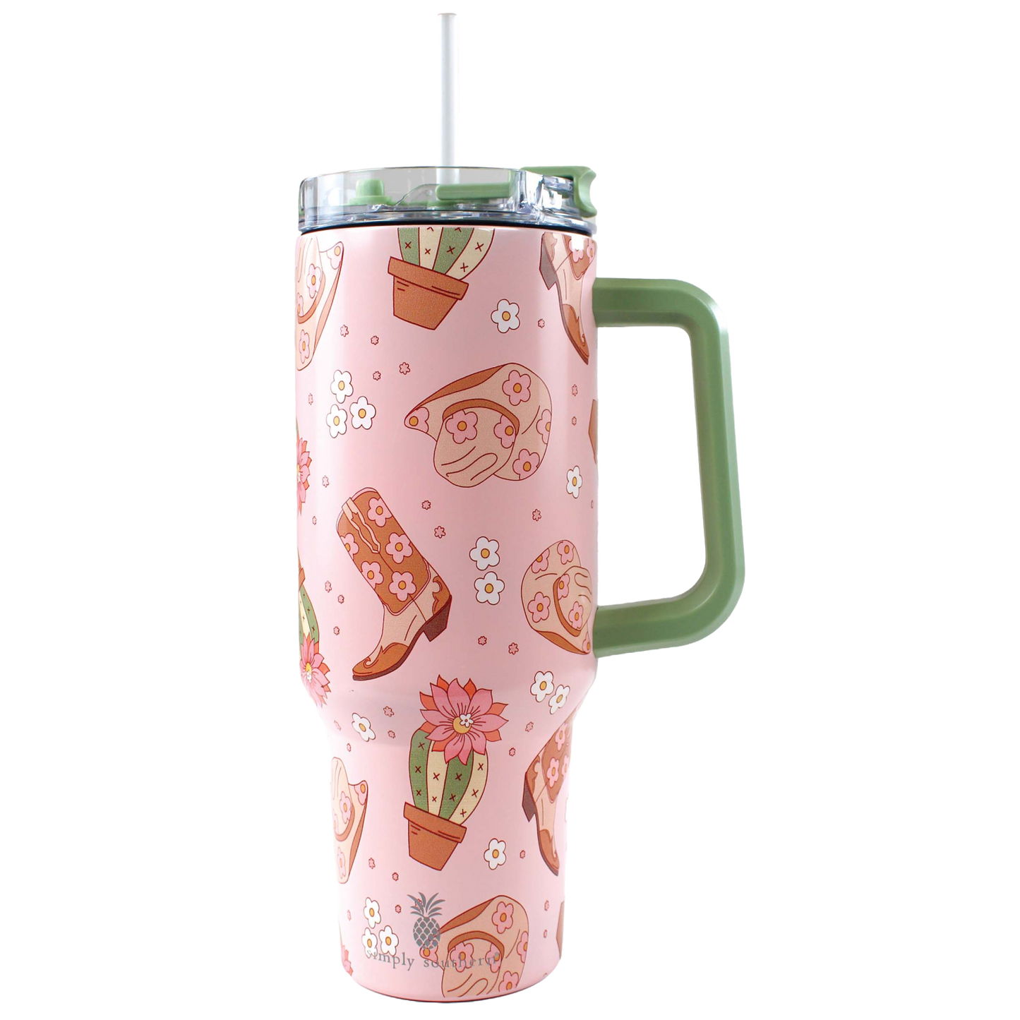 Simply Southern 40oz Insulated Western Pink Tumbler 0224-TUMBLER40-DSN-WSTRN