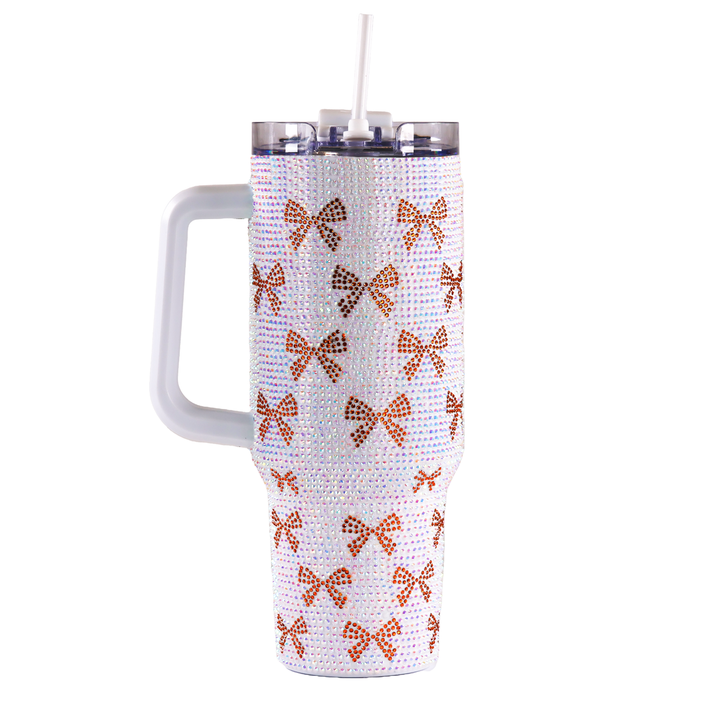 Simply Southern 40oz Insulated Bow Sequined White Tumbler 0224-TUMBLER40-SQN-BOWWHITE