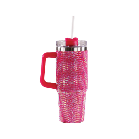 Simply Southern 30oz Insulated Sequined Pink Tumbler 0224-TUMBLER30-SQN-HTPINK