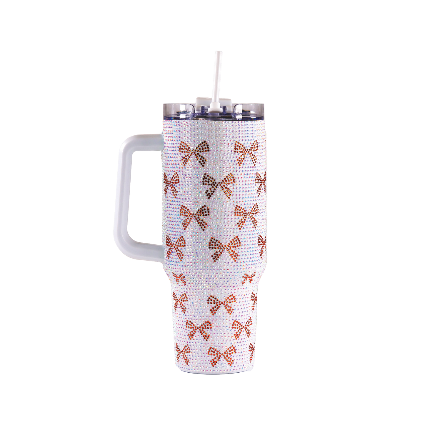 Simply Southern 30oz Insulated White Sequined Tumbler 0224-TUMBLER30-SQN-BOWWHITE