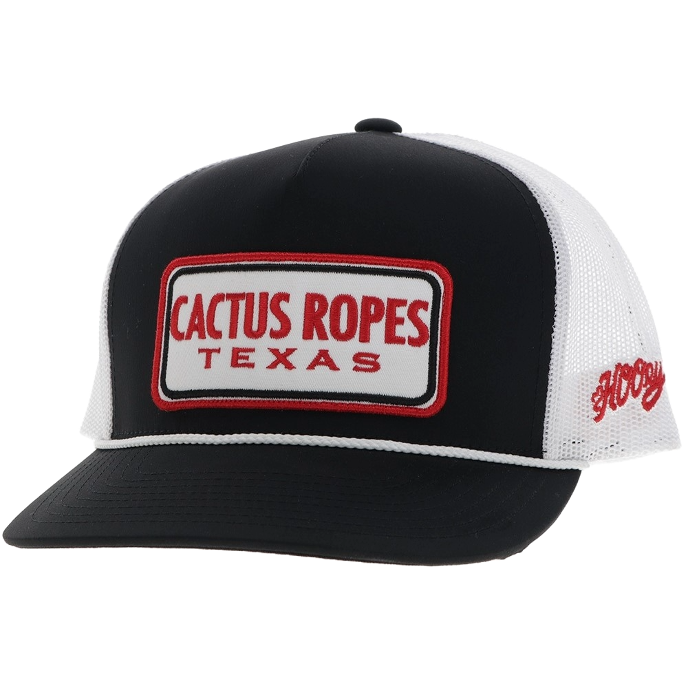 Hooey Men's Cactus Ropes 5-Panel Black & White Snapback Hat CR090