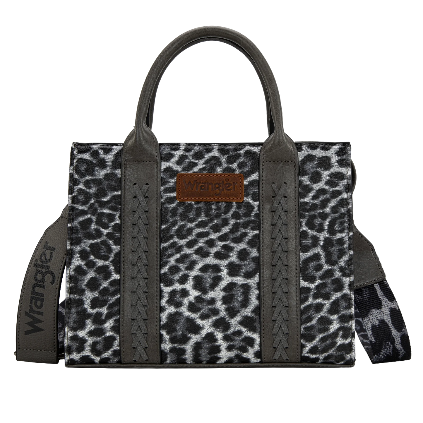 Wrangler Ladies Leopard Grey Print Concealed Carry Tote Crossbody Bag WG70G-8120CLGY