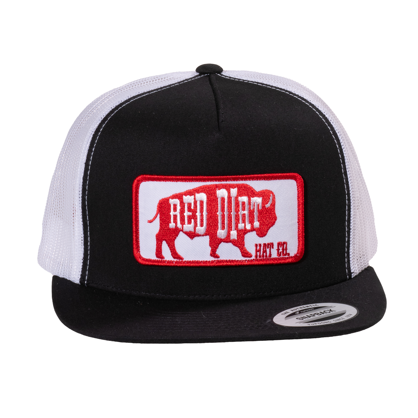 Red Dirt Hat Co. Red Original Buffalo Graphic Black & White Trucker Cap RDHC-203