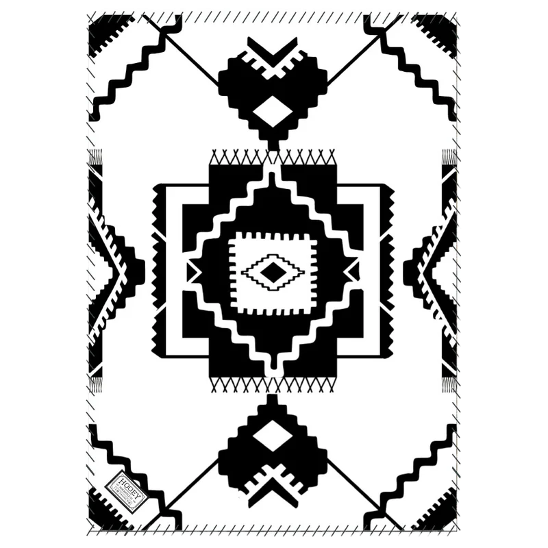 Hooey Whiteriver Black & White Aztec Fleece Blanket FB015