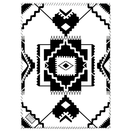 Hooey Whiteriver Black & White Aztec Fleece Blanket FB015