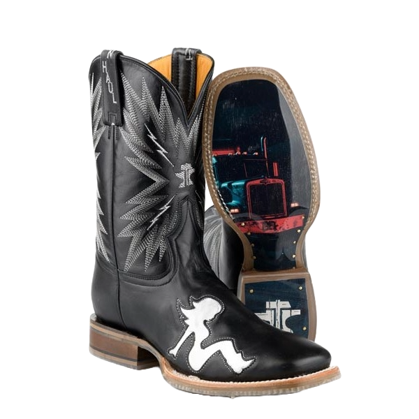 Tin Haul Men's Keep On Truckin Black Western Boot 14-020-0077-0530