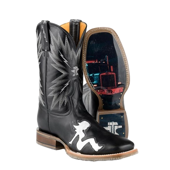 Tin Haul Men's Keep On Truckin Black Western Boot 14-020-0077-0530