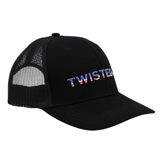 Twisted X Patriotic Logo Black & American Flag Snapback Hat CAP0012