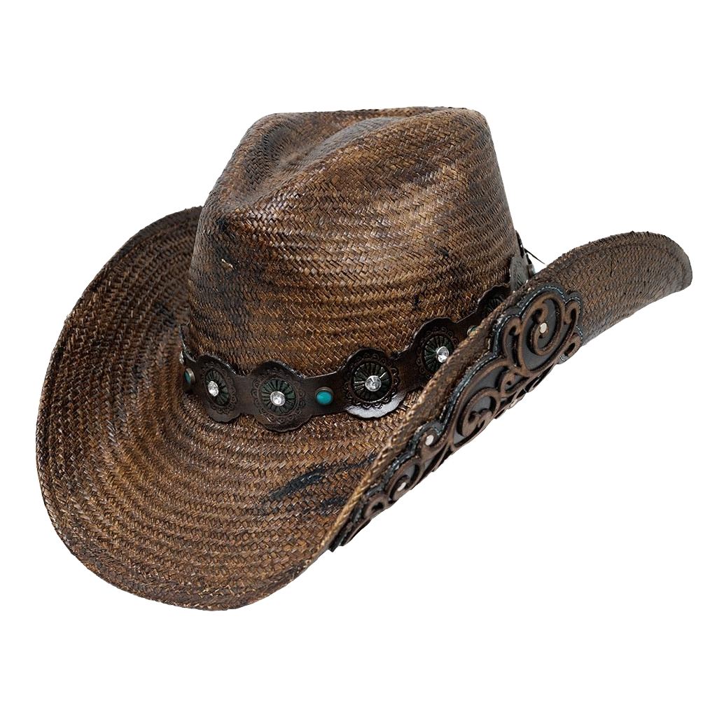 Austin Handmade Hats Catherine Dark Brown Straw Hat 05-1018