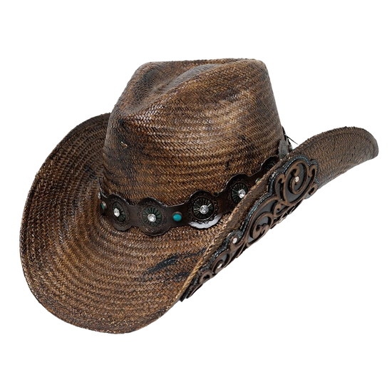 Austin Handmade Hats Catherine Dark Brown Straw Hat 05-1018