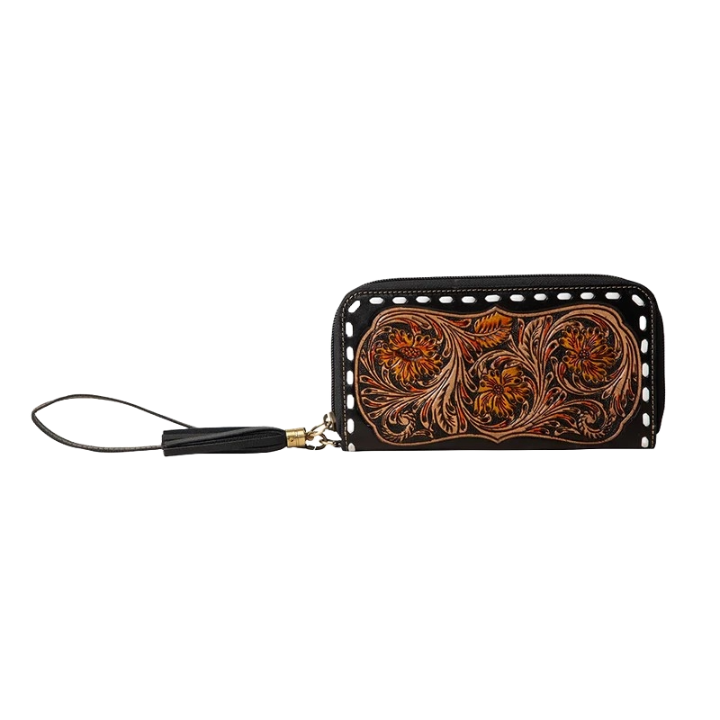 New Myra Hand Tooled Embossed Leather Western outlet Wallet