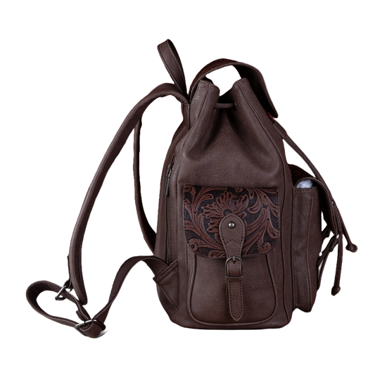 Wrangler Ladies Vintage Floral Tooled Coffee Backpack WG12-9110BCF