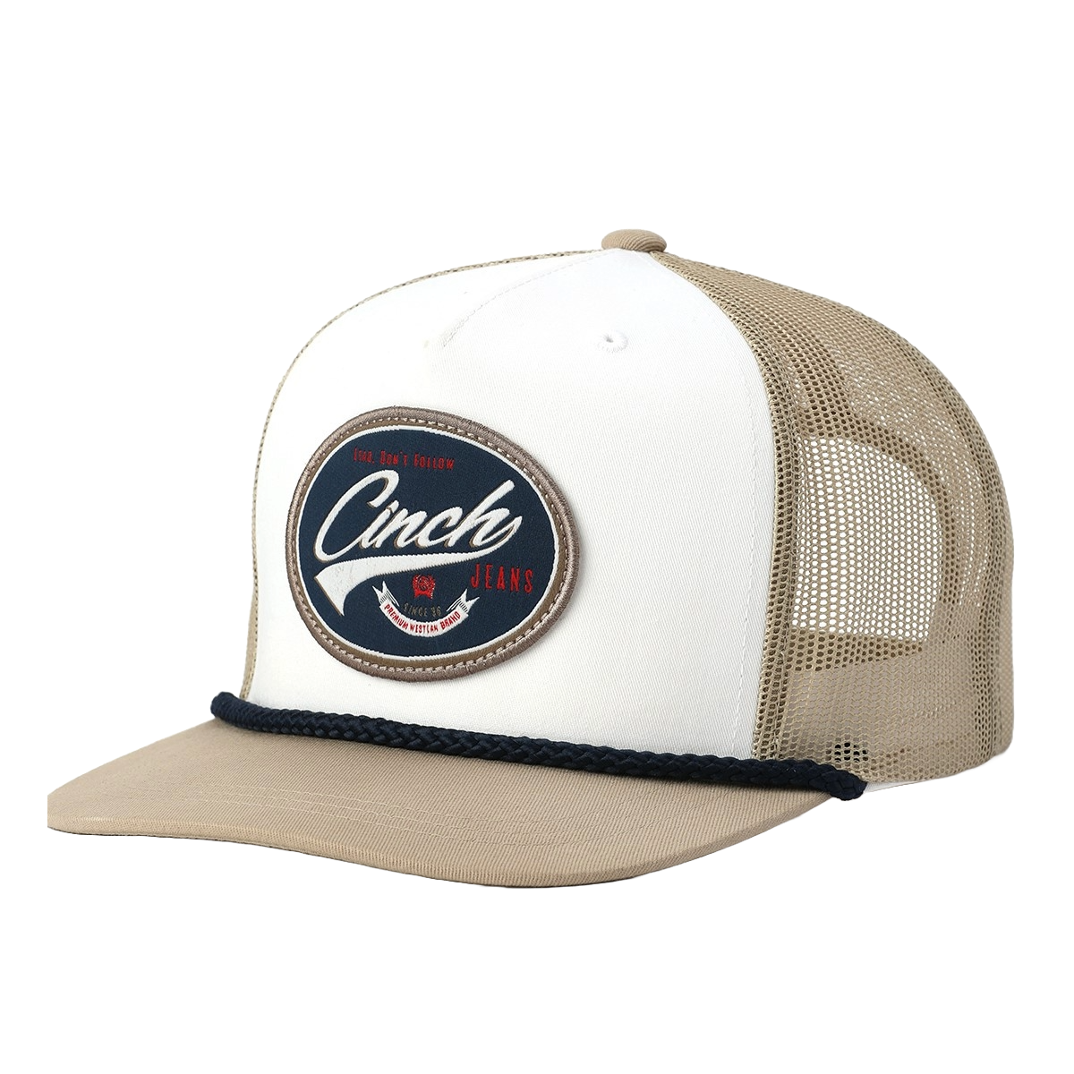 Cinch Men's Logo Patch Khaki Trucker Cap MCC0600205