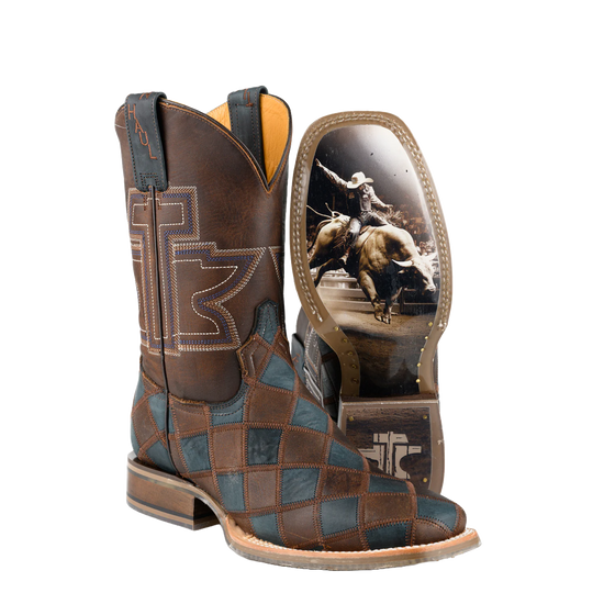 Tin Haul Men's Check Me Out Leather Western Boot 14-020-0077-0534