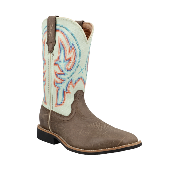 Twisted X Children's Top Hand Desert Taupe & Cucumber Western Boot YTH0029