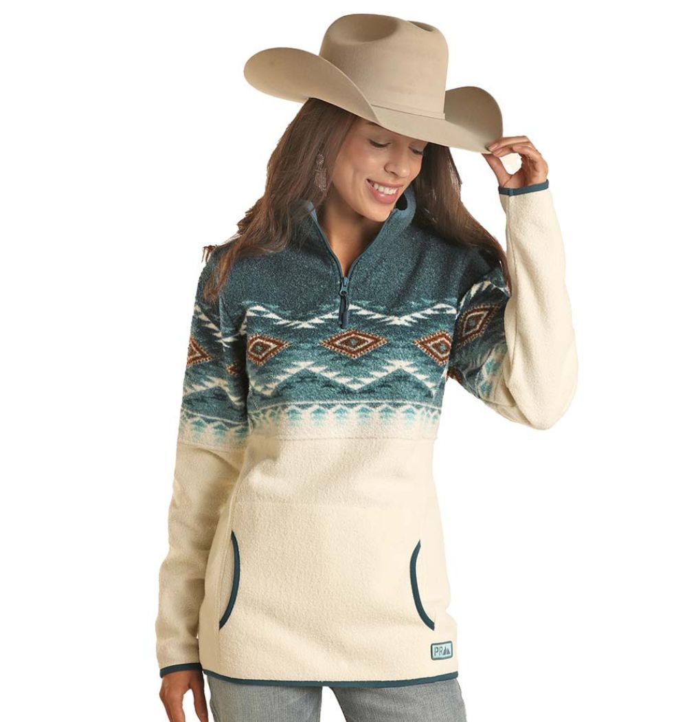 Powder River Outfitters Ladies Aztec Border Caribbean Pullover DW91C01841