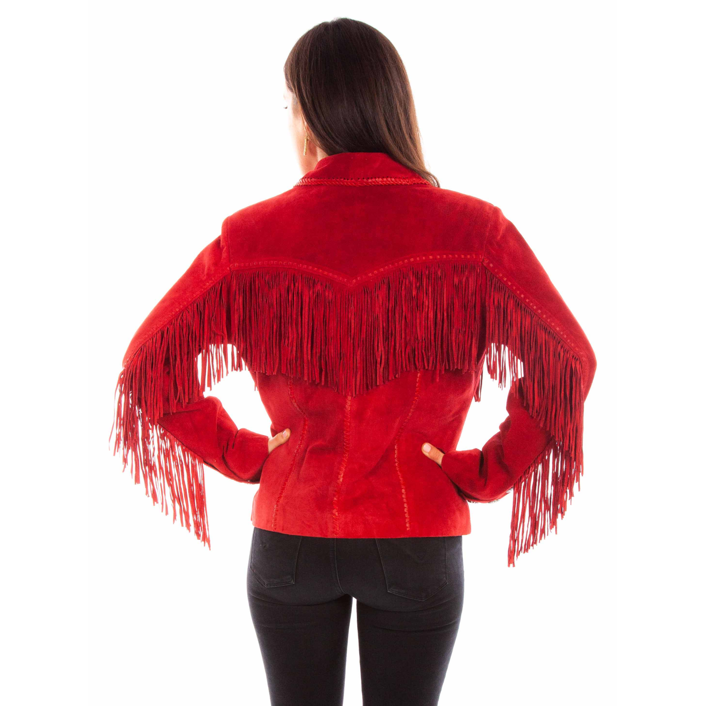 Scully Ladies Fringed Suede Red Western Jacket L1080-27