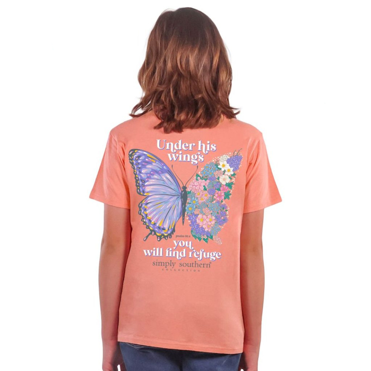 Simply Southern Girls Butterfly Wing Cocktail Orange T-Shirt SS-WING-COCKTAIL