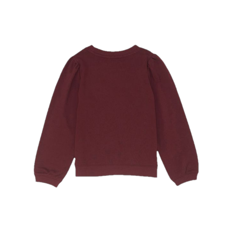 Wrangler Girl's Balloon Sleeve Burgundy Pullover Sweatshirt 112355923