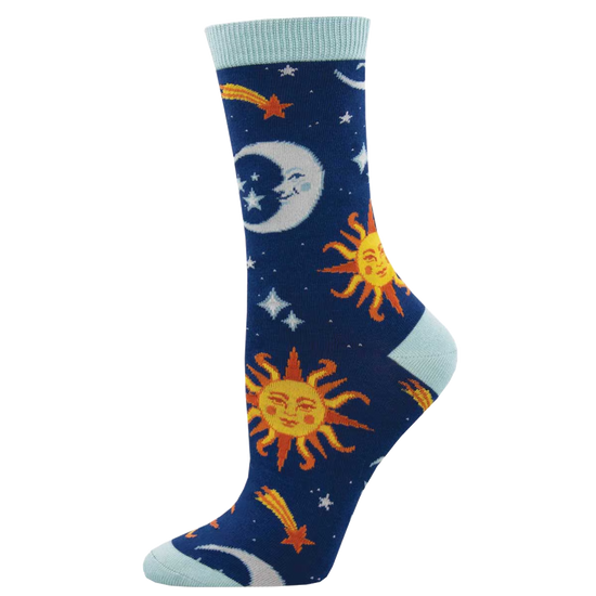 SockSmith Ladies Clear Skies Navy Blue Crew Socks WBN2326-NAV