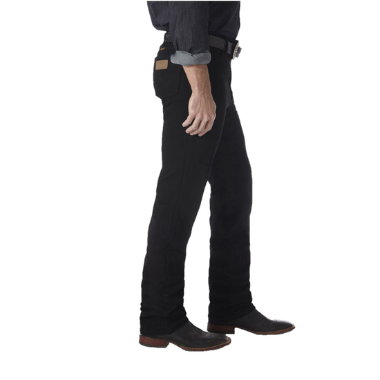 Wrangler Greensboro Straight Denim Jeans Black Back | Jean Scene