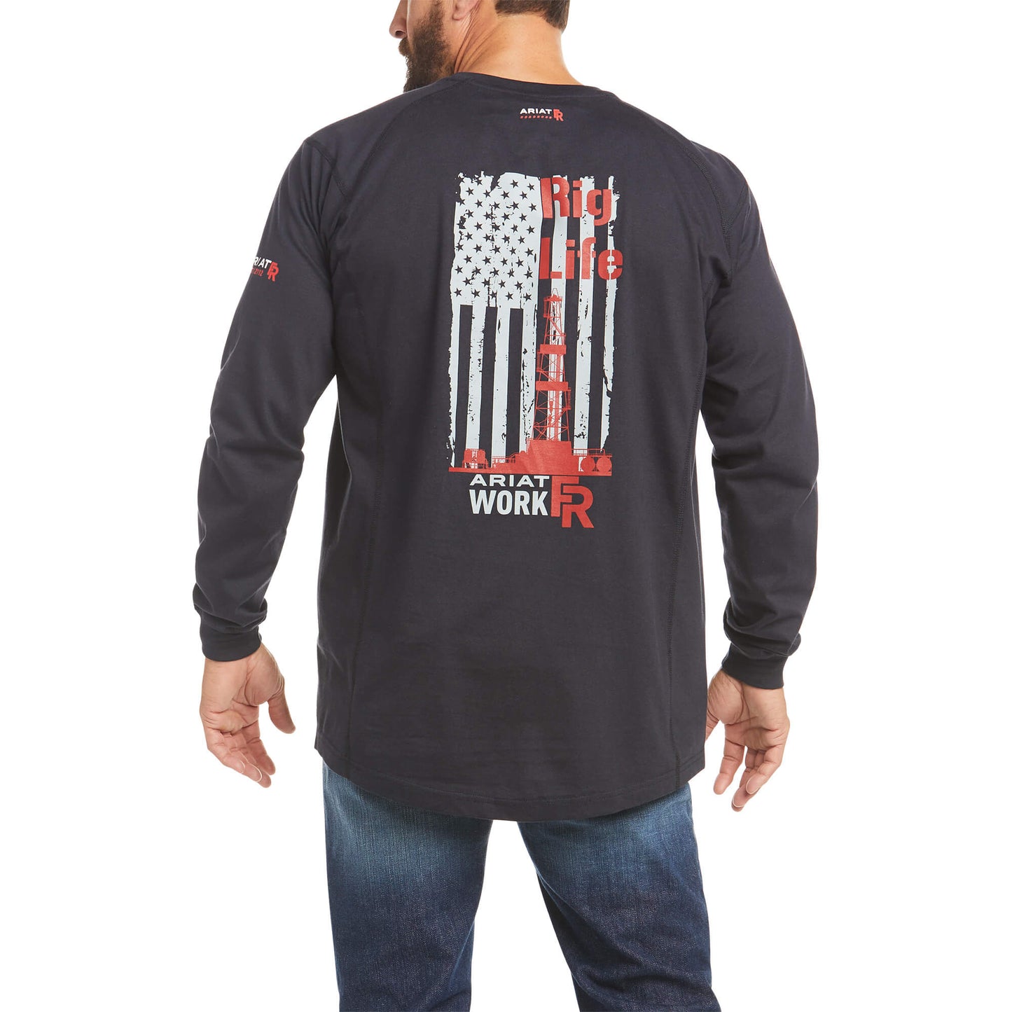 Ariat® Men's FR Air Rig Life Black Long Sleeve T-Shirt 10035509