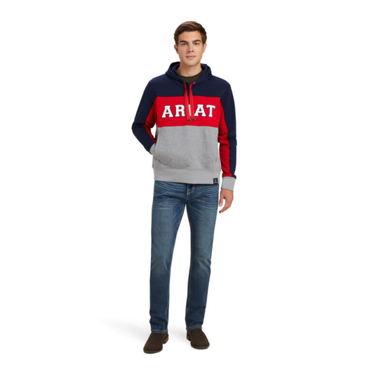 Ariat® Men's Rabere Team Colorblocking Navy Hoodie 10041386