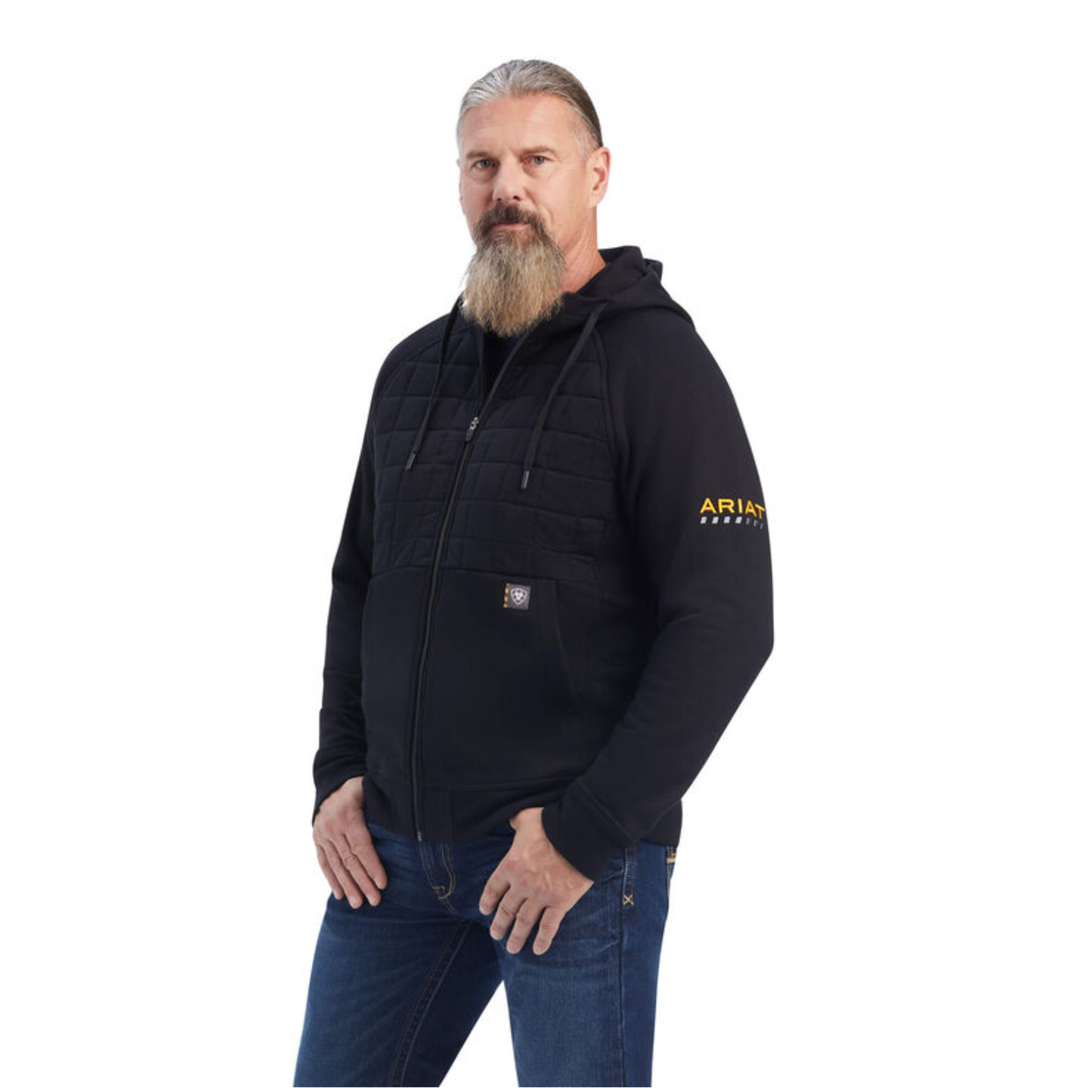 Ariat® Men's Rebar Regulator Full Zip Black Hoodie 10041492