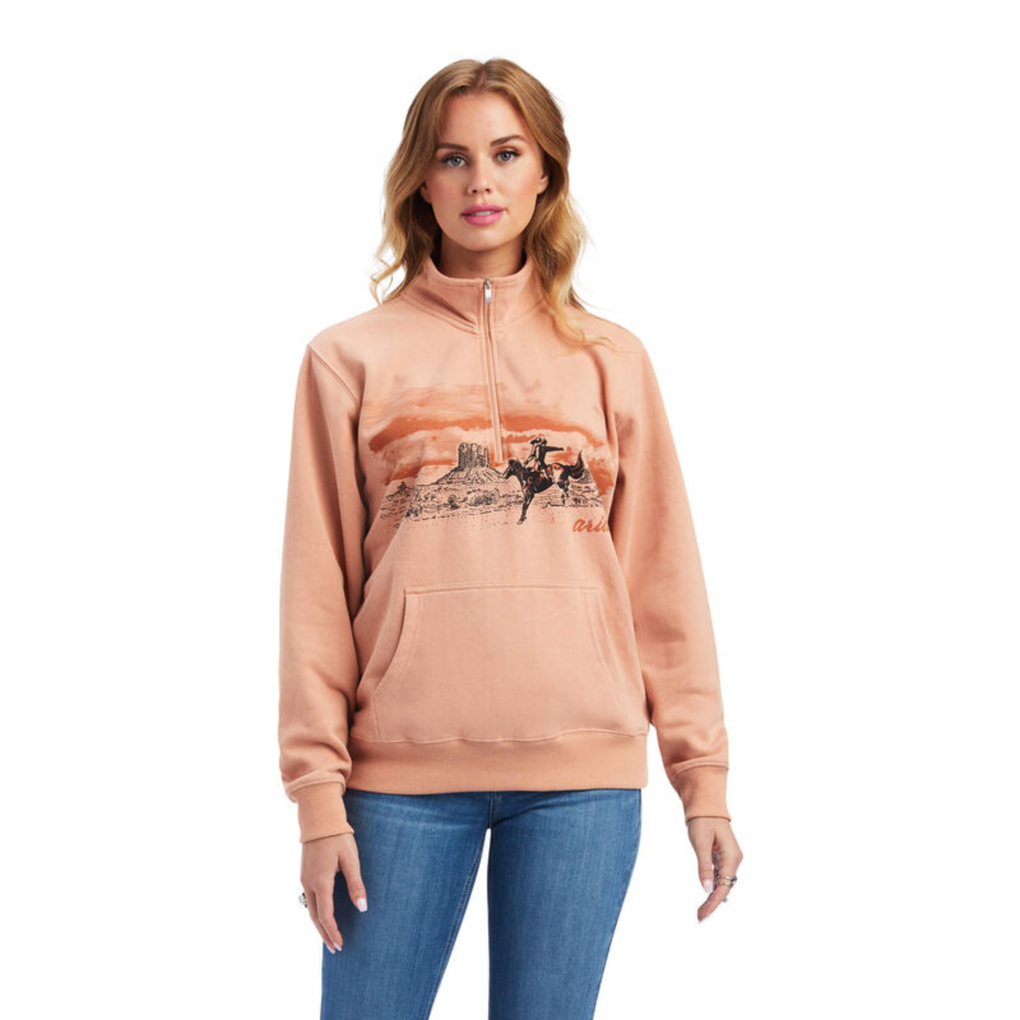 Ariat® Ladies R.E.A.L.™ Pink Western Graphic Pullover 10041812