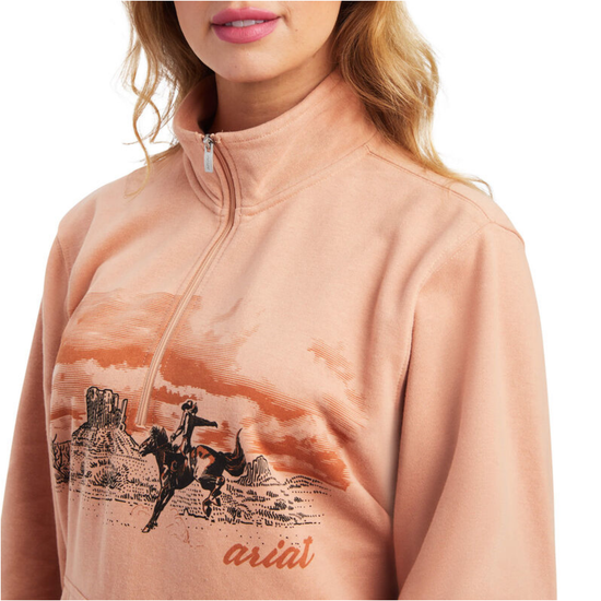 Ariat® Ladies R.E.A.L.™ Pink Western Graphic Pullover 10041812