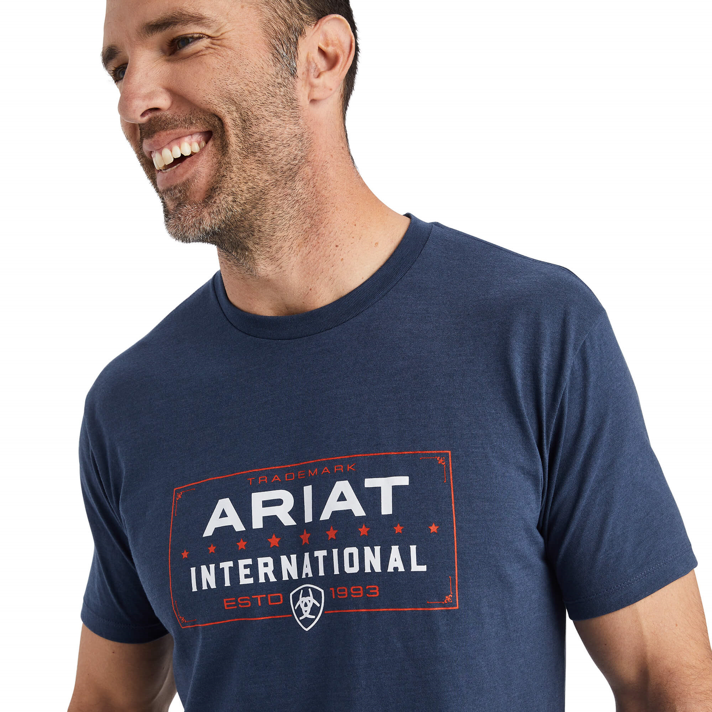 Ariat® Men's Western Lockup Navy Heather Graphic T-shirt 10042754