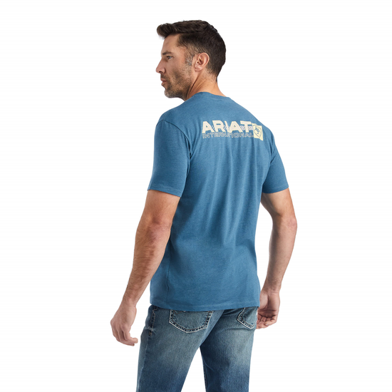 Ariat® Men's Linear Octane Steel Blue Heather Graphic T-shirt 10042760