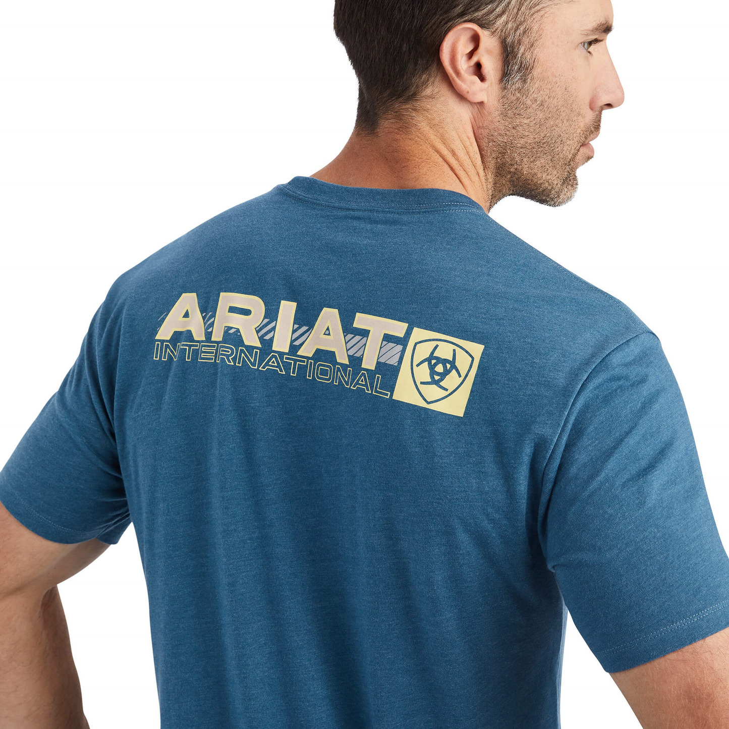 Ariat® Men's Linear Octane Steel Blue Heather Graphic T-shirt 10042760