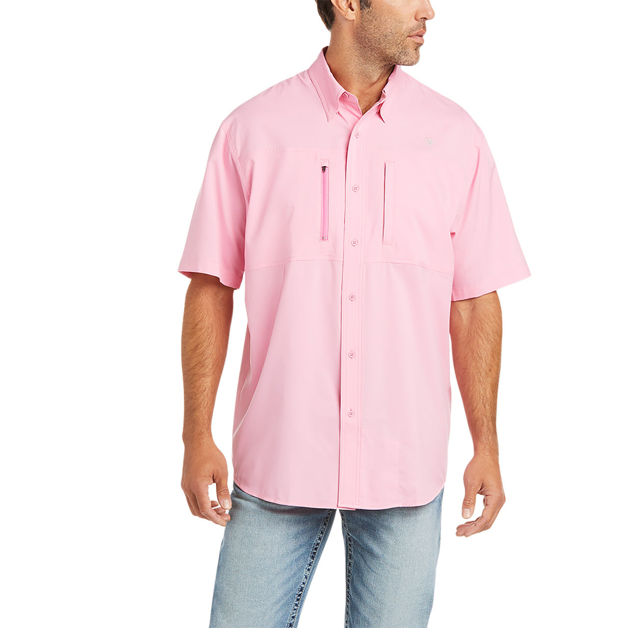 Ariat Men's Venttek Classic Short Sleeve Pink Shirt 10036321