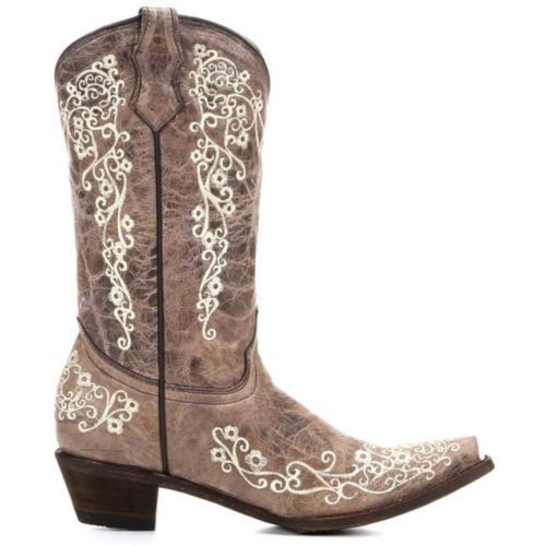 Corral Youth Brown With Bone Embroidery Cowgirl Boots A2773 – Wild West ...