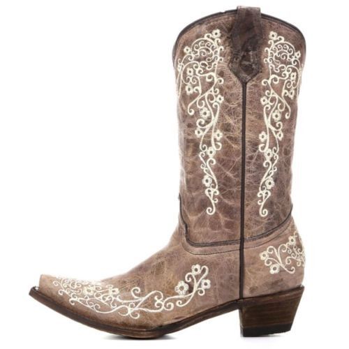Corral Youth Brown With Bone Embroidery Cowgirl Boots A2773 – Wild West ...
