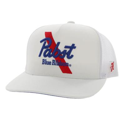 Hooey® Men's Pabst Blue Ribbon 5-panel White Trucker Cap 2275T-WH