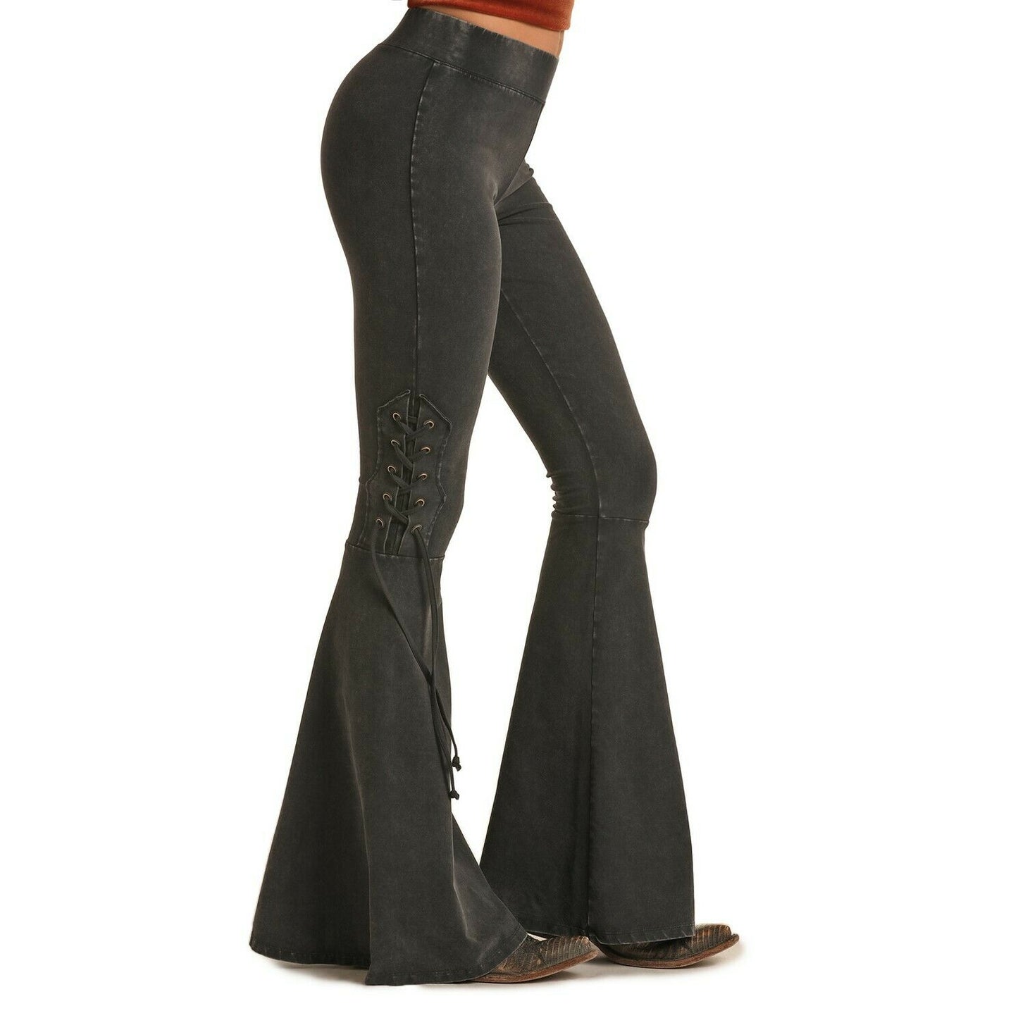 Rock & Roll Cowgirl Black Bell Bottom Pants 78-6315 – Wild West Boot Store