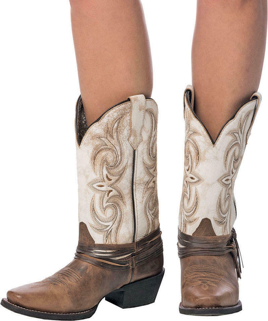 Laredo Ladies Myra Brown & Sand White Western Boots 51091 – Wild