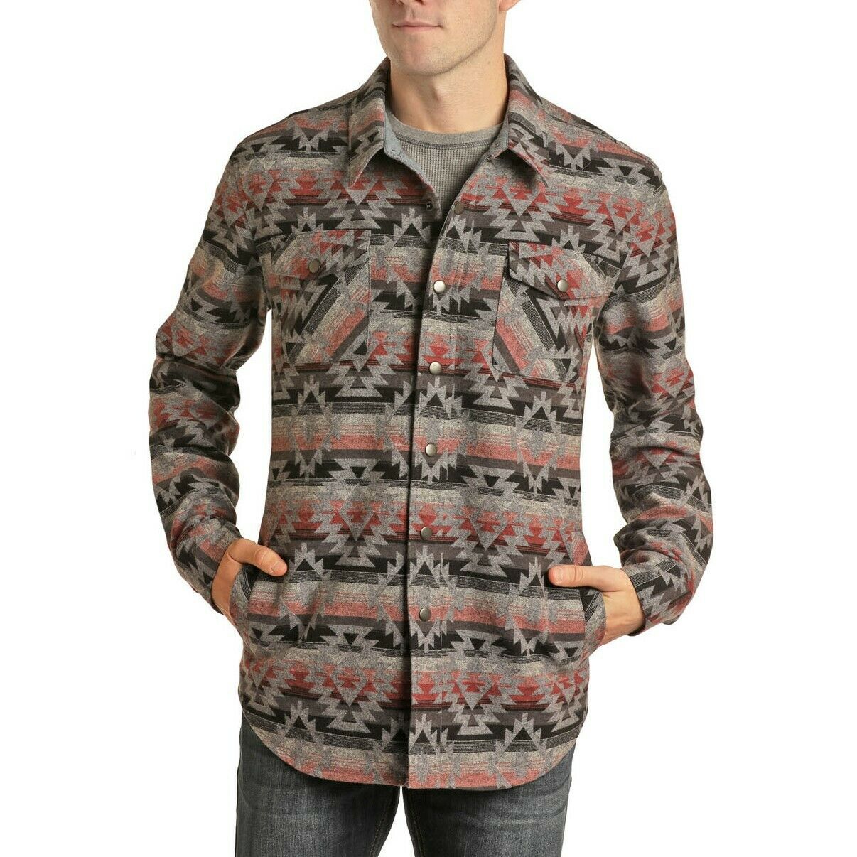 Powder River Men's Aztec Jacquard Fleece Jacket