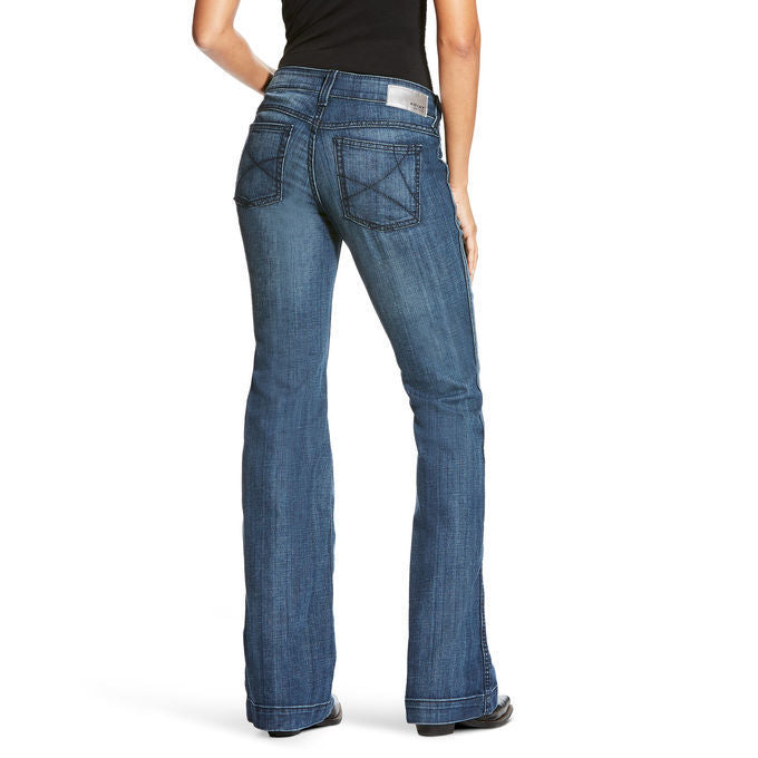 Ariat® Ladies Outseam Ella Mid Rise Wide Leg Trouser Jeans 10018360 ...