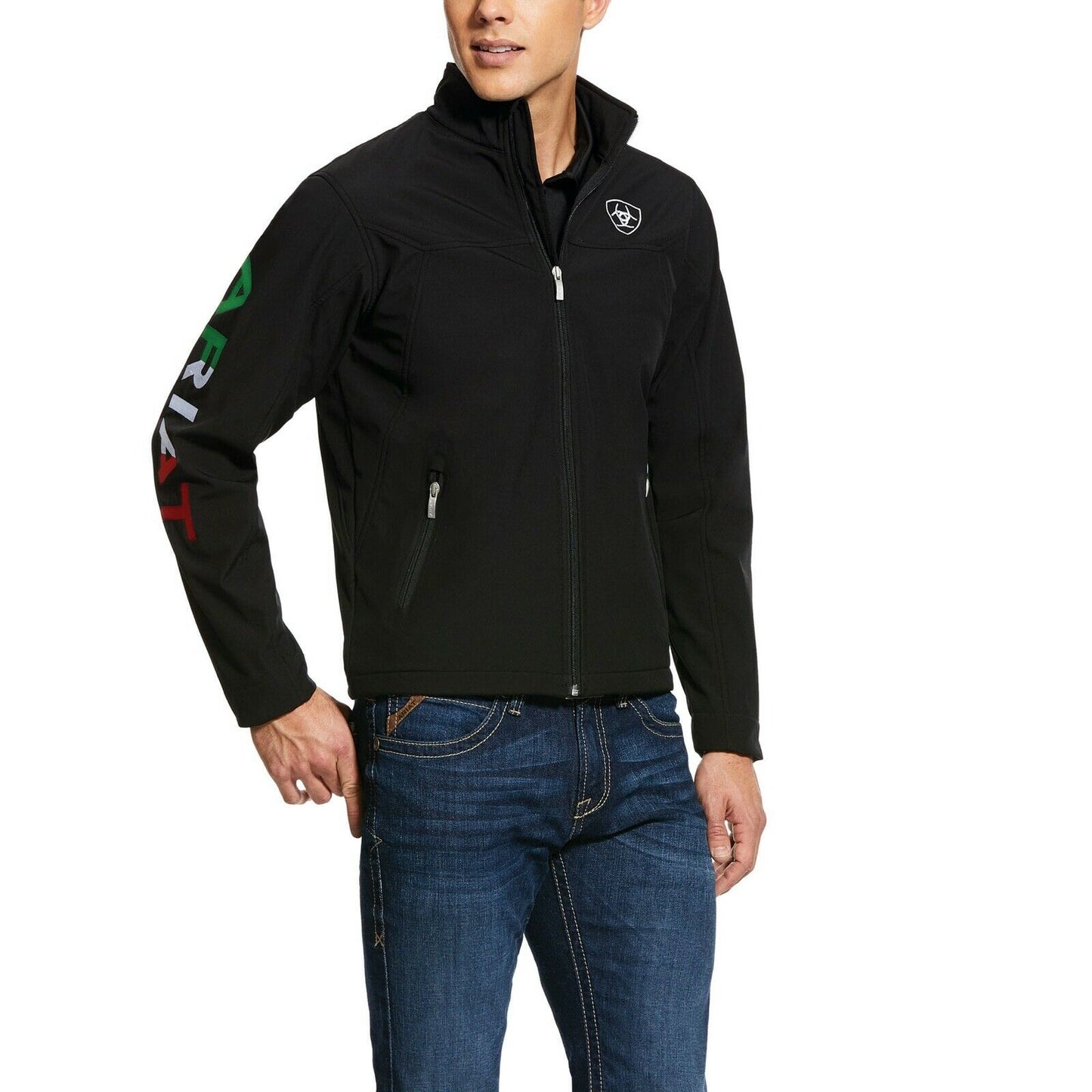 Ariat Men's Team Logo Mexico Black Softshell Jacket AriatTEK