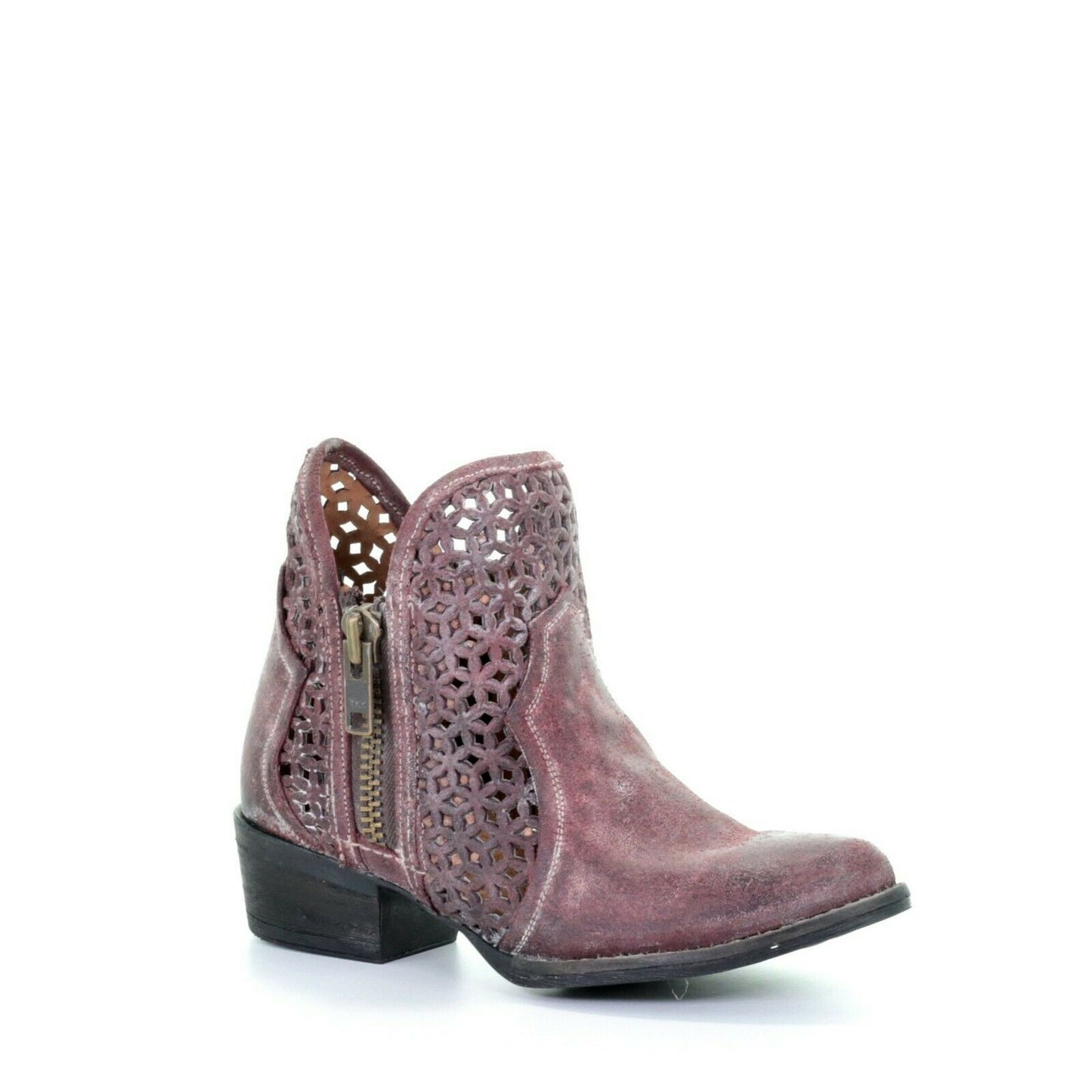 Circle G by Corral Ladies Wine Cutout Shortie Boot Q5063