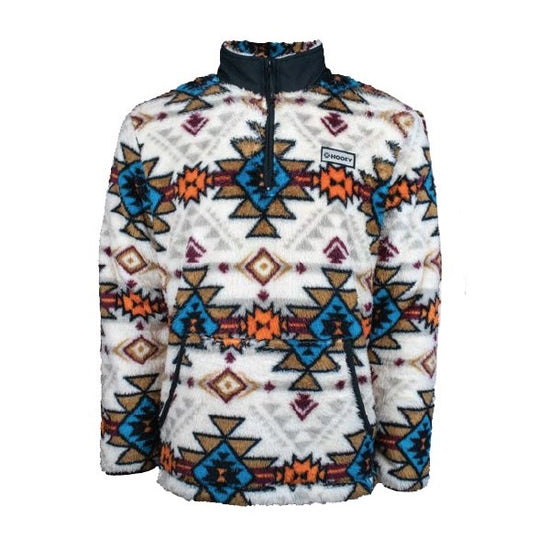 Hooey Men's Cream Aztec Printed Fleece Pullover Sweatshirt HJ077CR