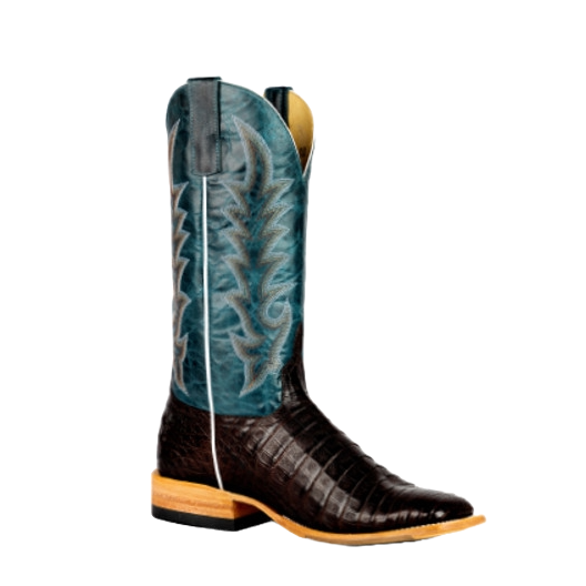 Horse Power Men's Navy Explosion Chocolate Caiman Belly Boots HP8065